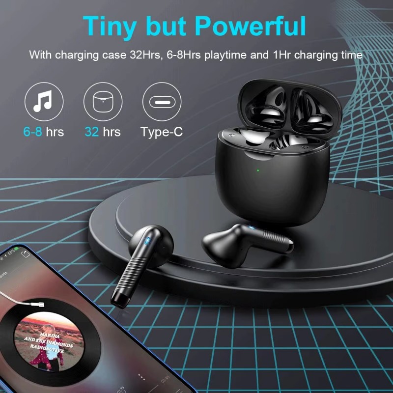 Bluetooth 5.3 сымсыз құлаққаптар, HiFi шуды болдырмайтын құлаққаптар Bluetooth 5.3 сымсыз құлаққаптар, HiFi шуды болдырмайтын құлаққаптар