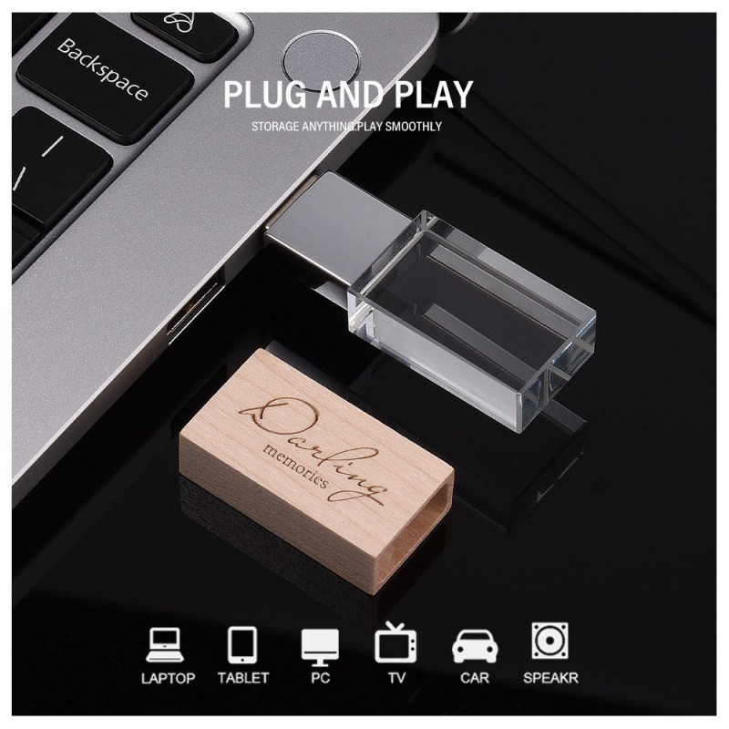 Арнайы Crystal Wood USB флэш-дискісі Арнайы Crystal Wood USB флэш-дискісі