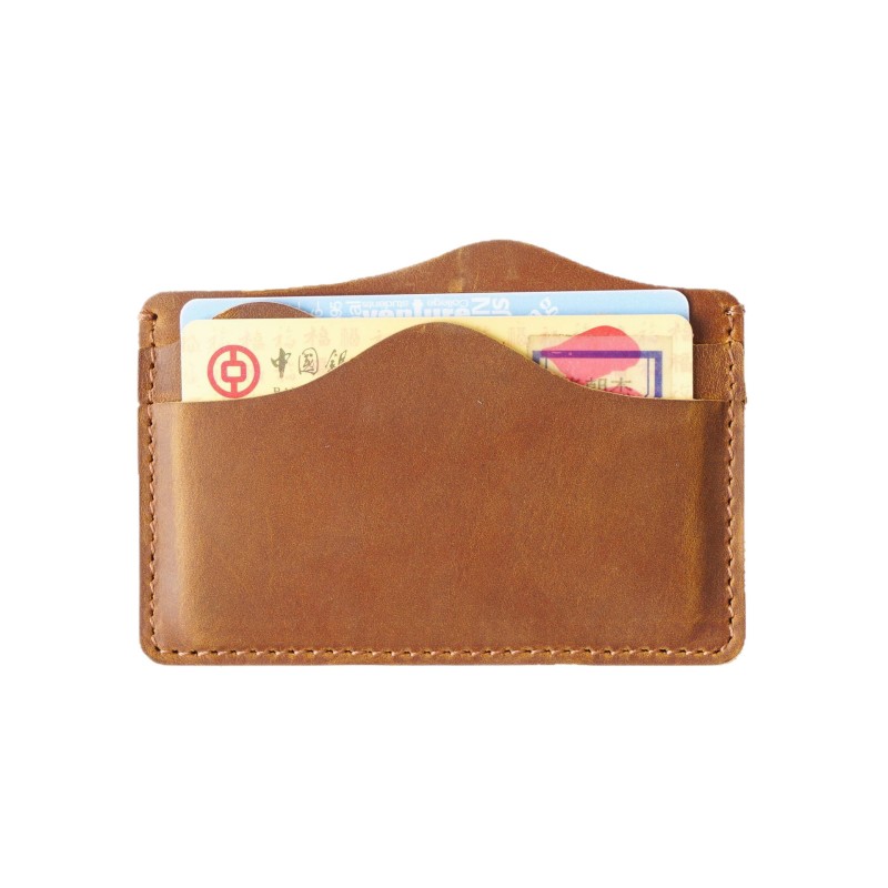 Vintage Crazy Horse PU былғары 3-ұялы толқынды карта ұстағышы