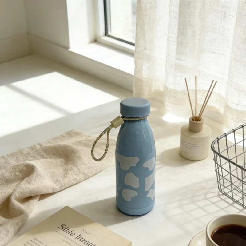 Cow Print Plastic Cola Shape Water Bottle