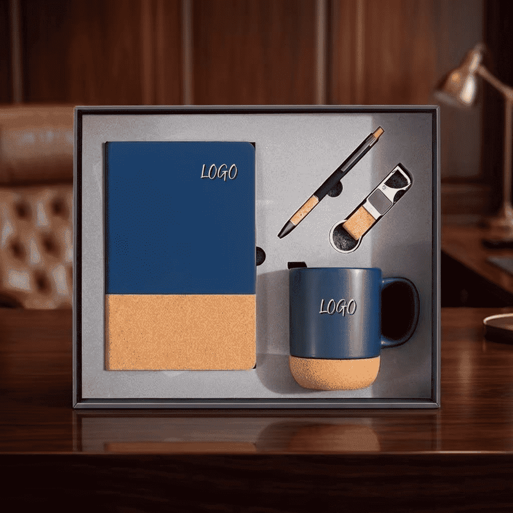 Премиум Cork Accent корпоративті сыйлықтар жинағы