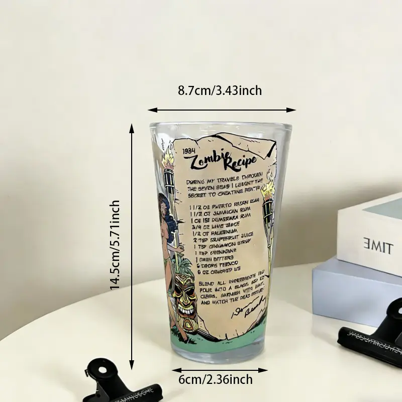 Vintage Zombie Comic Print Pint көзілдірігі